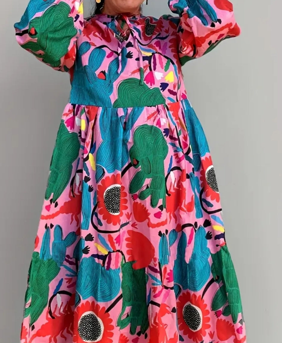 Plus Sized Women's Wear - Abstract Fun Dress