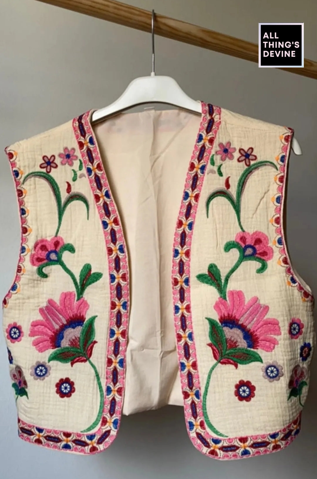 Z@ra Vibe Designer Cotton blend Embroidered Vest| XS S M L