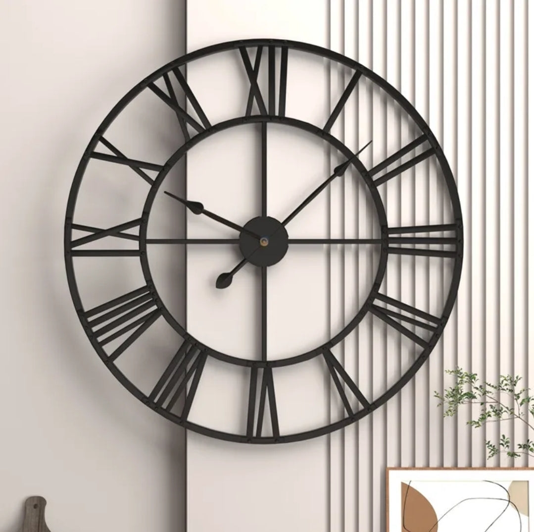 Modern 3D Large Wall Clock - Roman Numerals