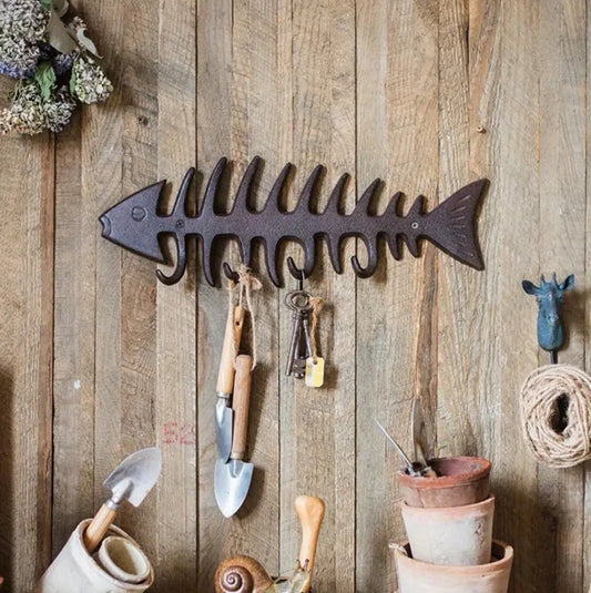 Cast Iron Fish Key Rack