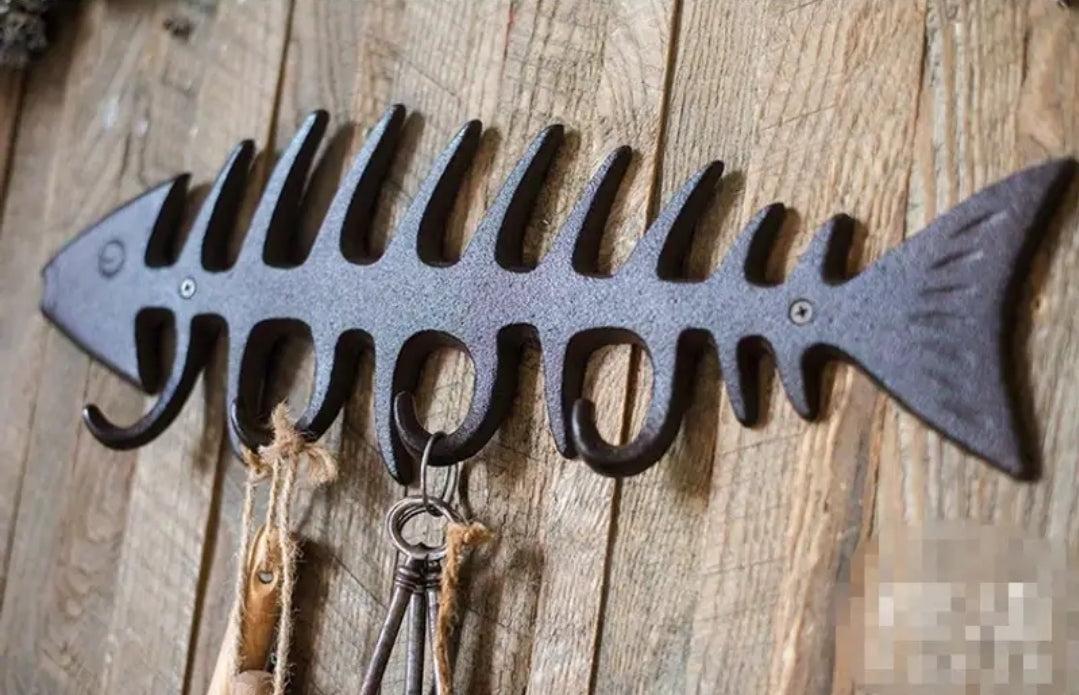 Cast Iron Fish Key Rack