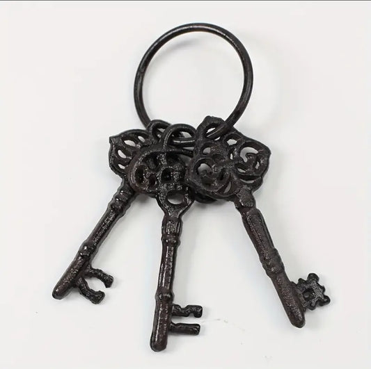 Cast Iron Key Set Vintage Look Decor