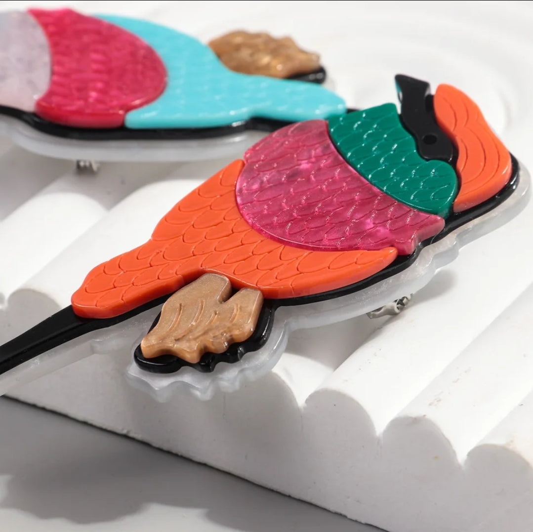 Brooch | Lapel Pin - Colourful Bird