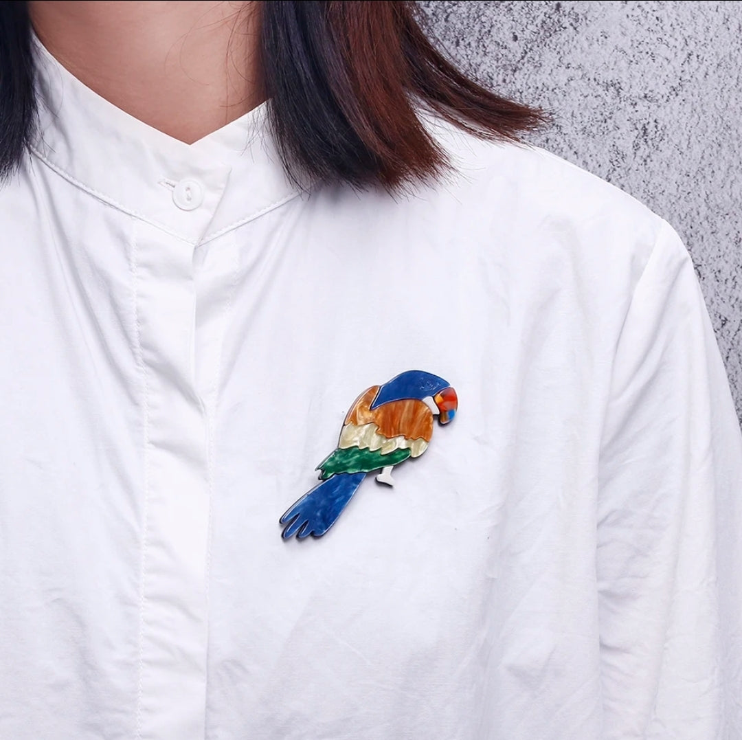 Brooch | Lipel Pin - Parrot Bird Colourful