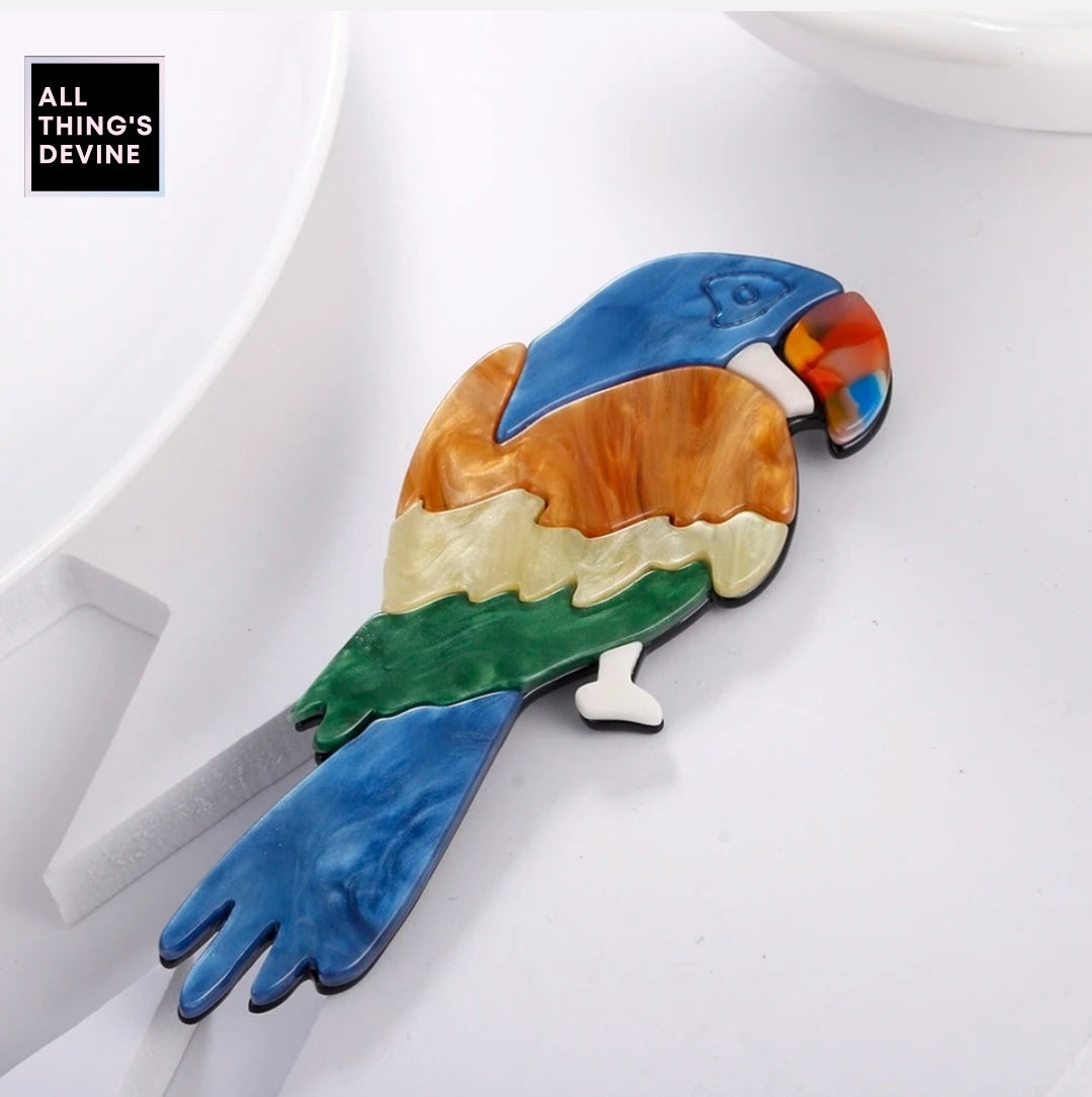 Brooch | Lipel Pin - Parrot Bird Colourful