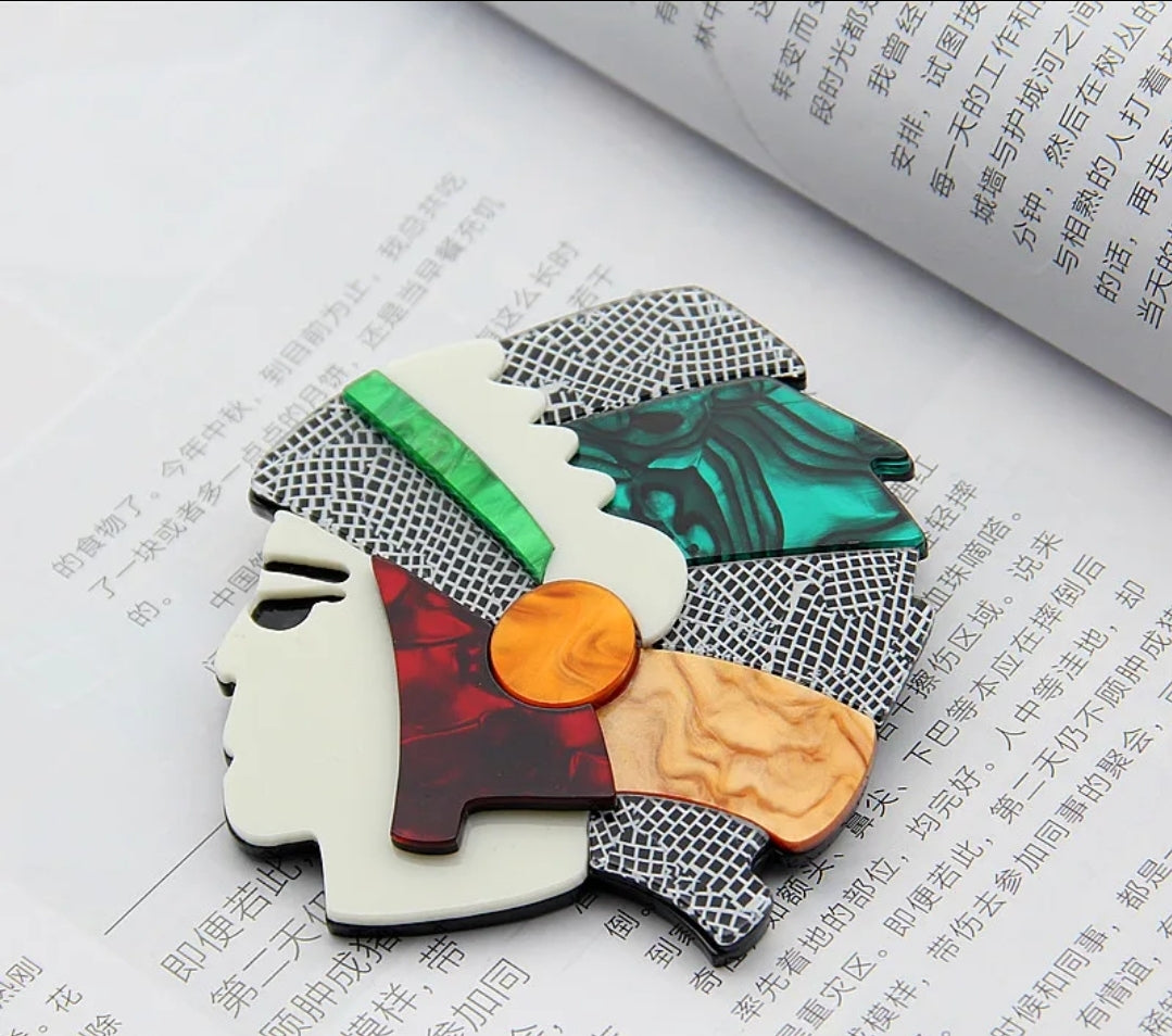 Brooch | Lipel Style - Native American Indian Chief