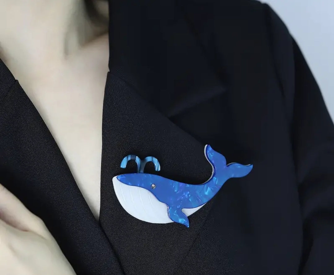 Brooch - Erstwilder Styled Blue Whale