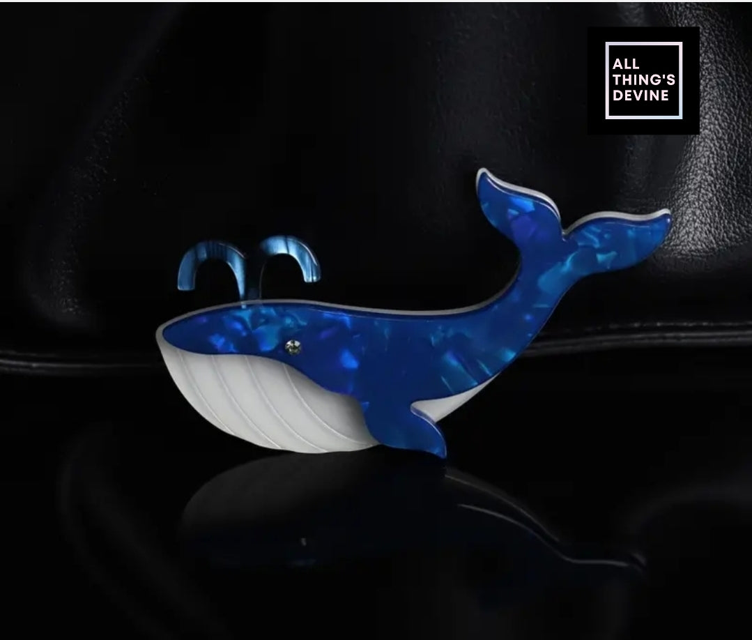 Brooch - Erstwilder Styled Blue Whale