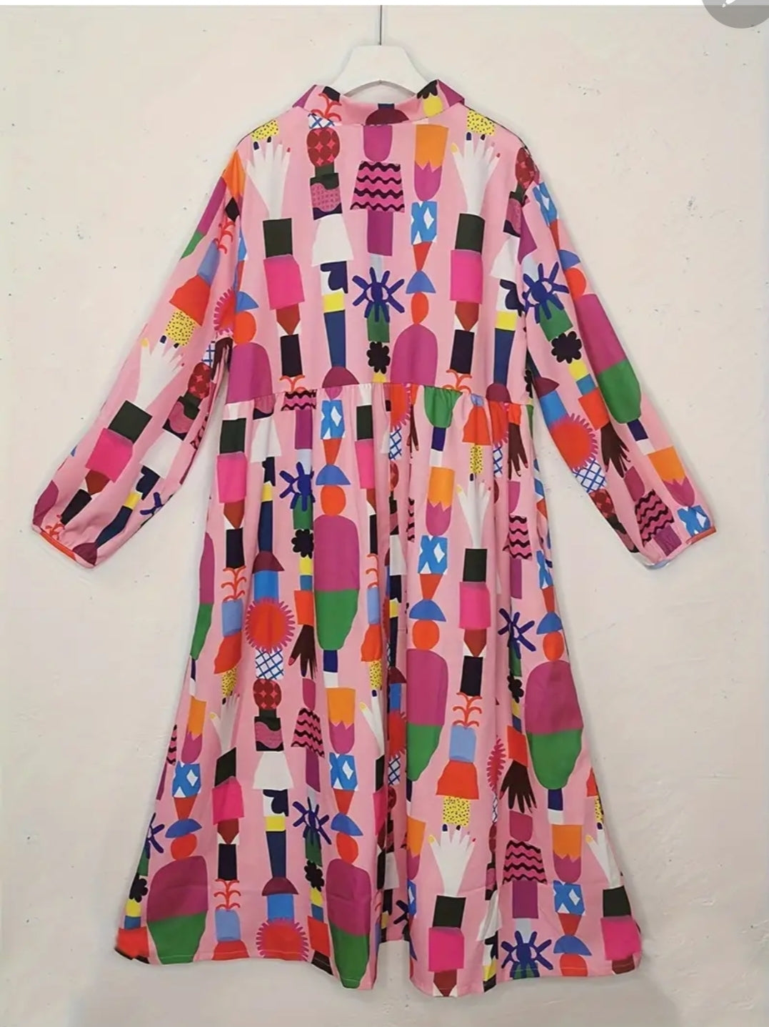 Plus Sized Womens Wear - Artistic Creative Pink Dress