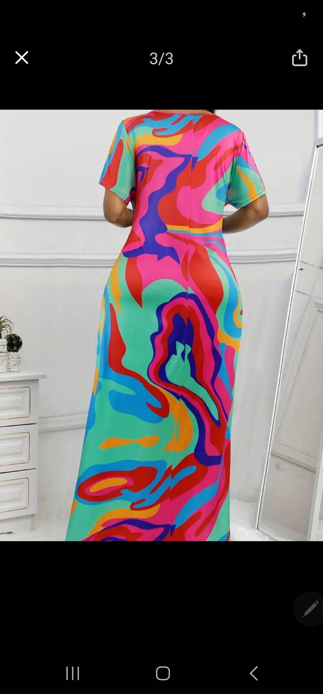 Plus Sized Women's Clothing - Colourful Swirl Dress