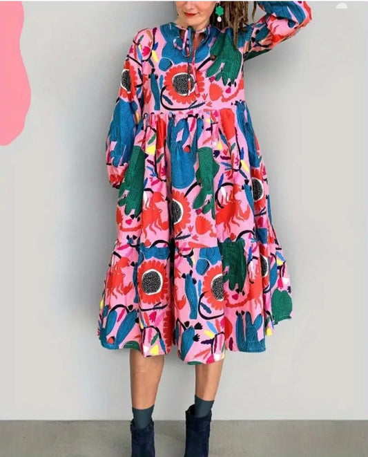 Plus Sized Women's Wear - Abstract Fun Dress