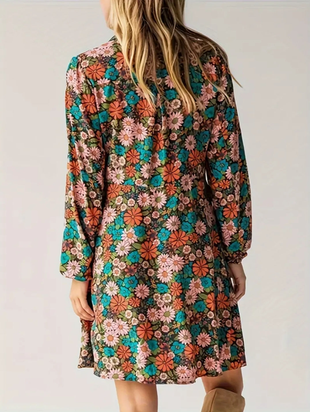 Plus Sized Womens Wear - Floral Comfortable Midi Dress