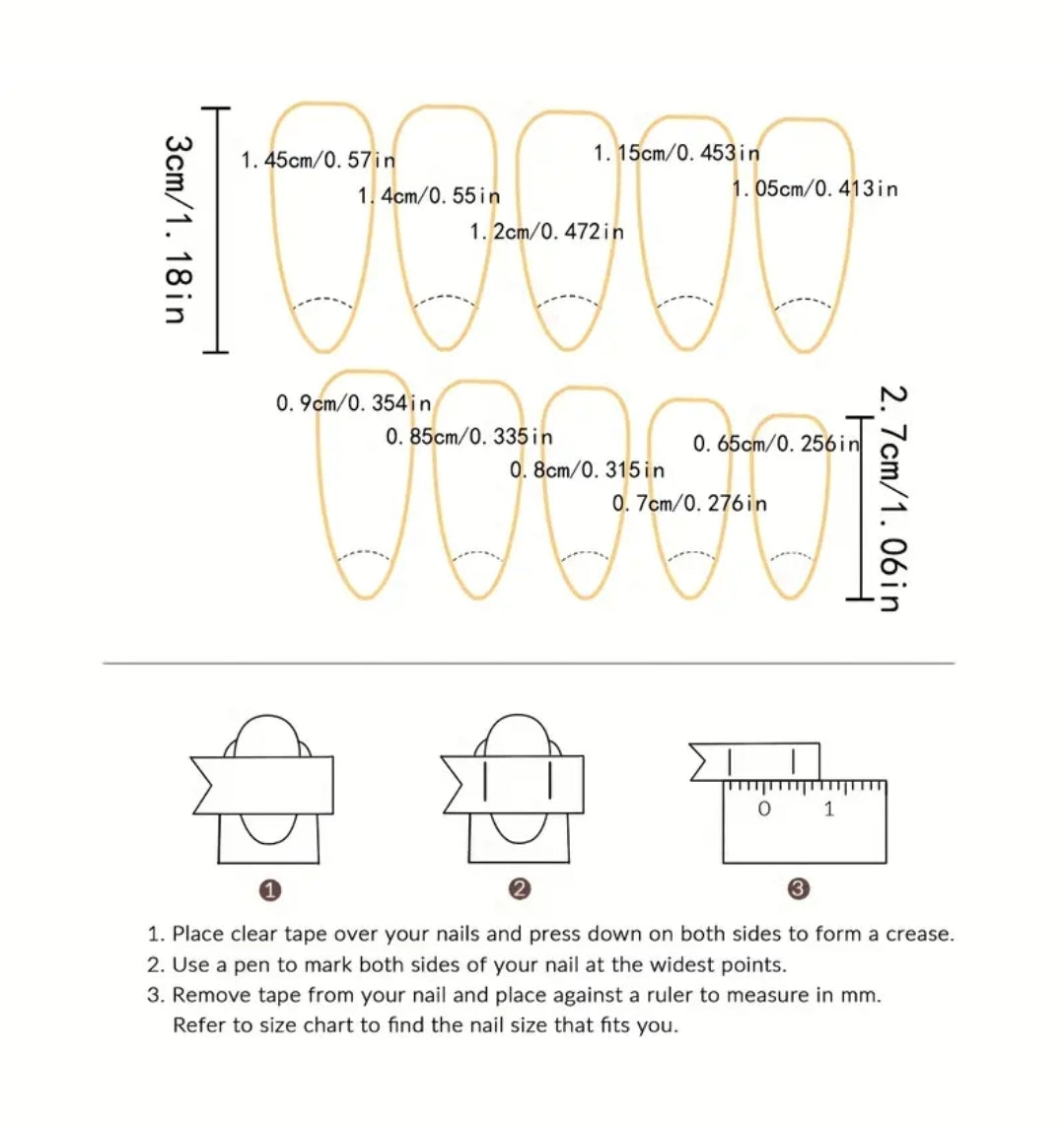 Nails - Drop Shape Long pointed Press on Fun.