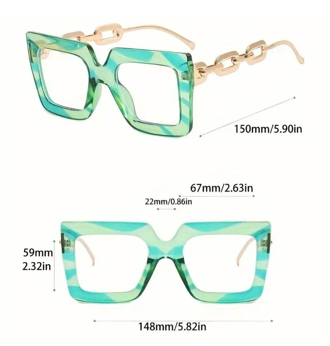 Glasses - Bold Green Funky Statement