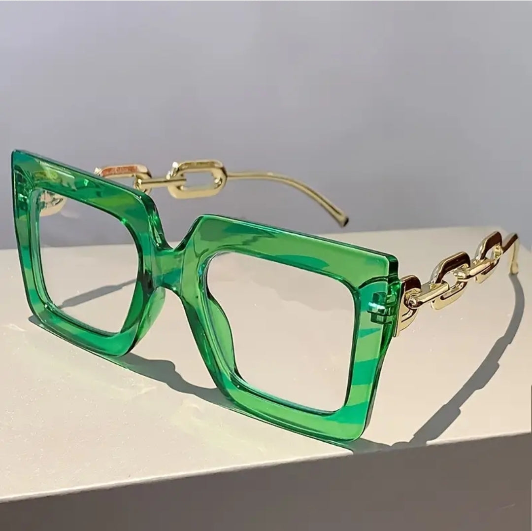 Glasses - Bold Green Funky Statement