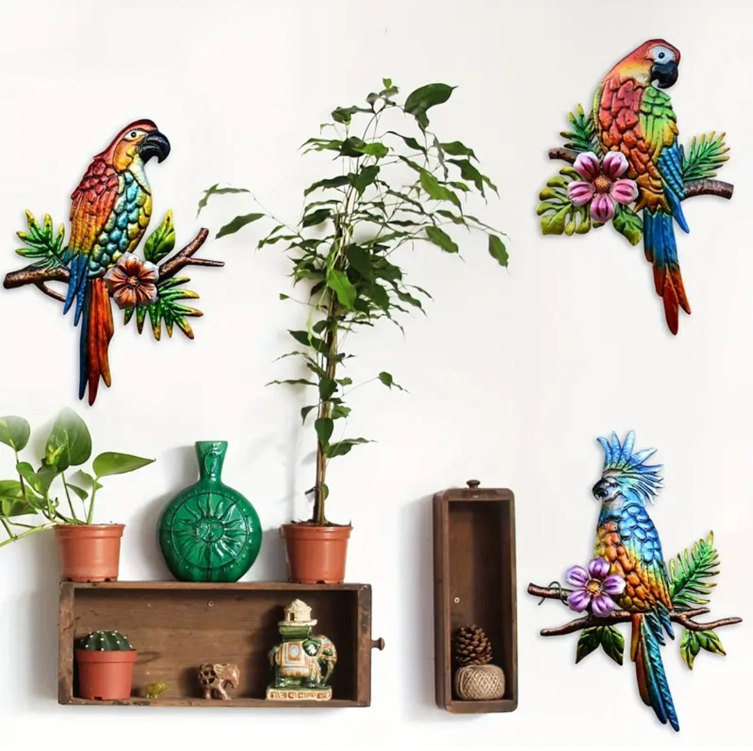 Gardening| 3 pc Parrot Wall Decor