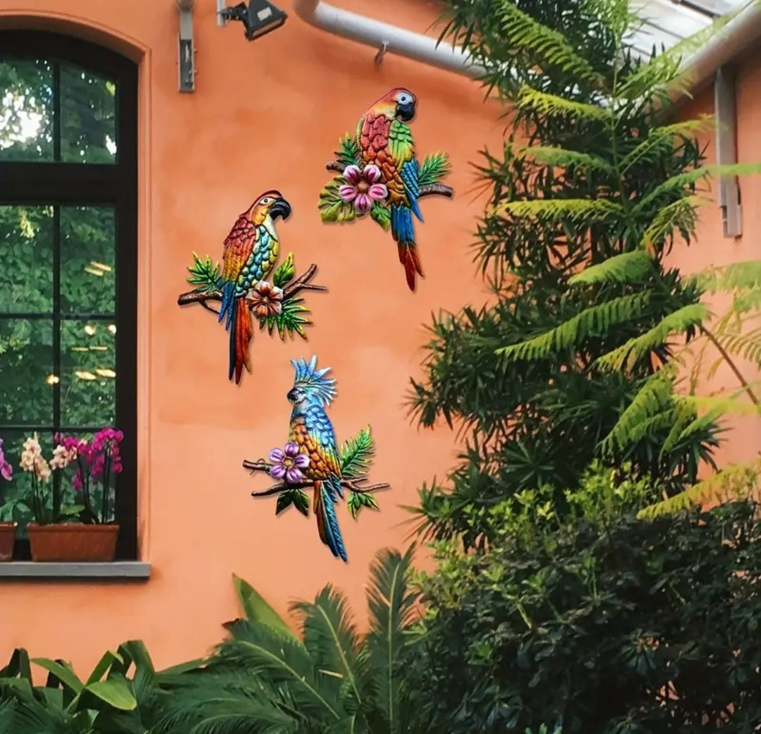 Gardening| 3 pc Parrot Wall Decor