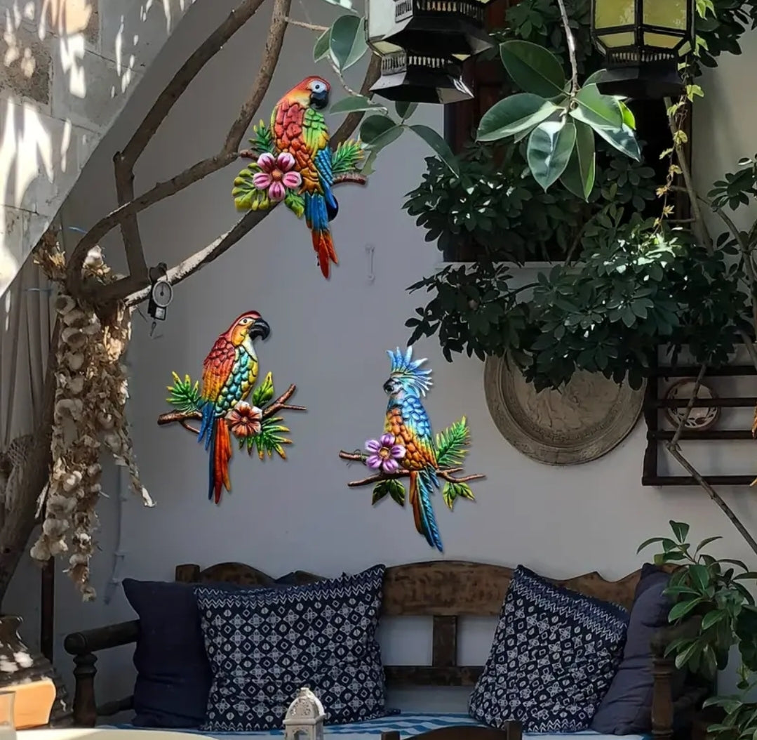 Gardening| 3 pc Parrot Wall Decor