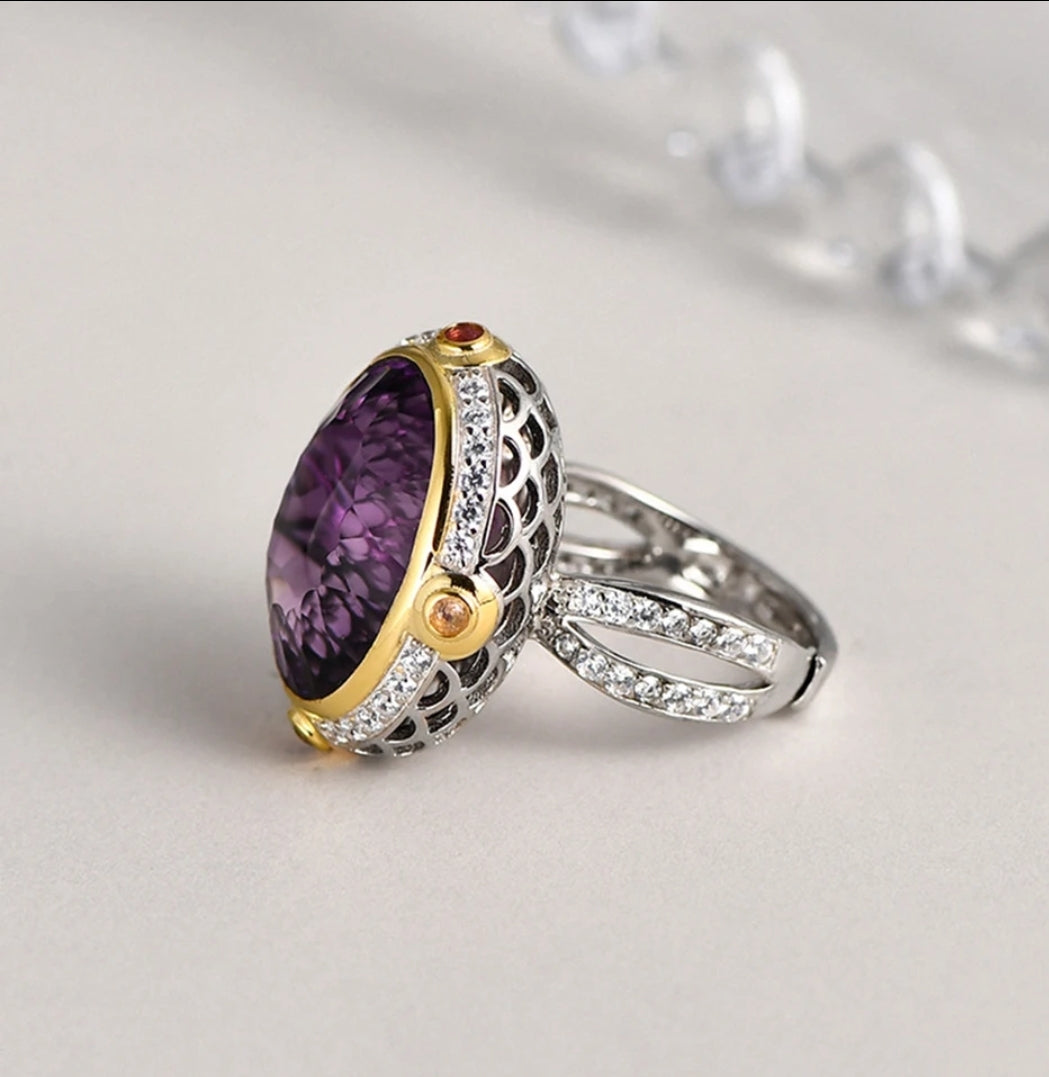 Amethyst Statement Ring