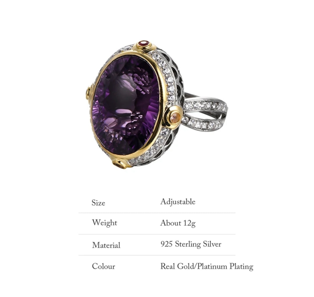 Amethyst Statement Ring