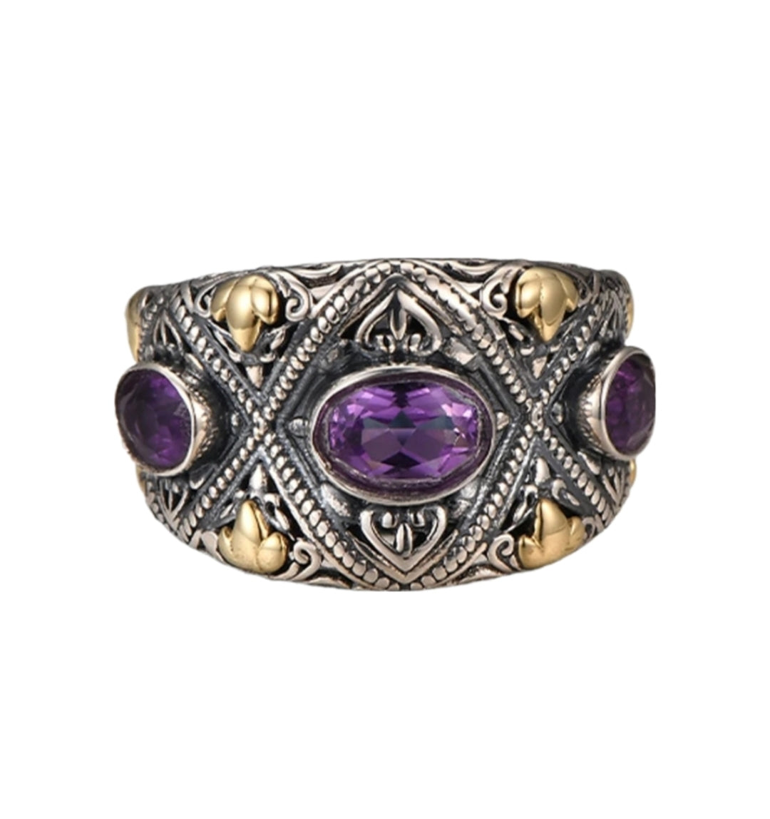 Natural Amethyst Sterling Silver Ring