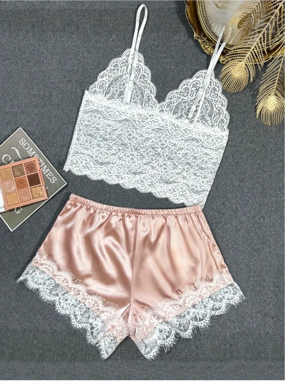 Pyjamas Silky Lace Set - Sz: XS - XXL