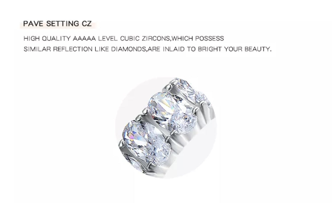 Sterling Silver Ring - Zirconia Encrusted Band