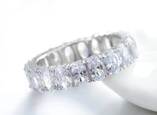 Sterling Silver Ring - Zirconia Encrusted Band