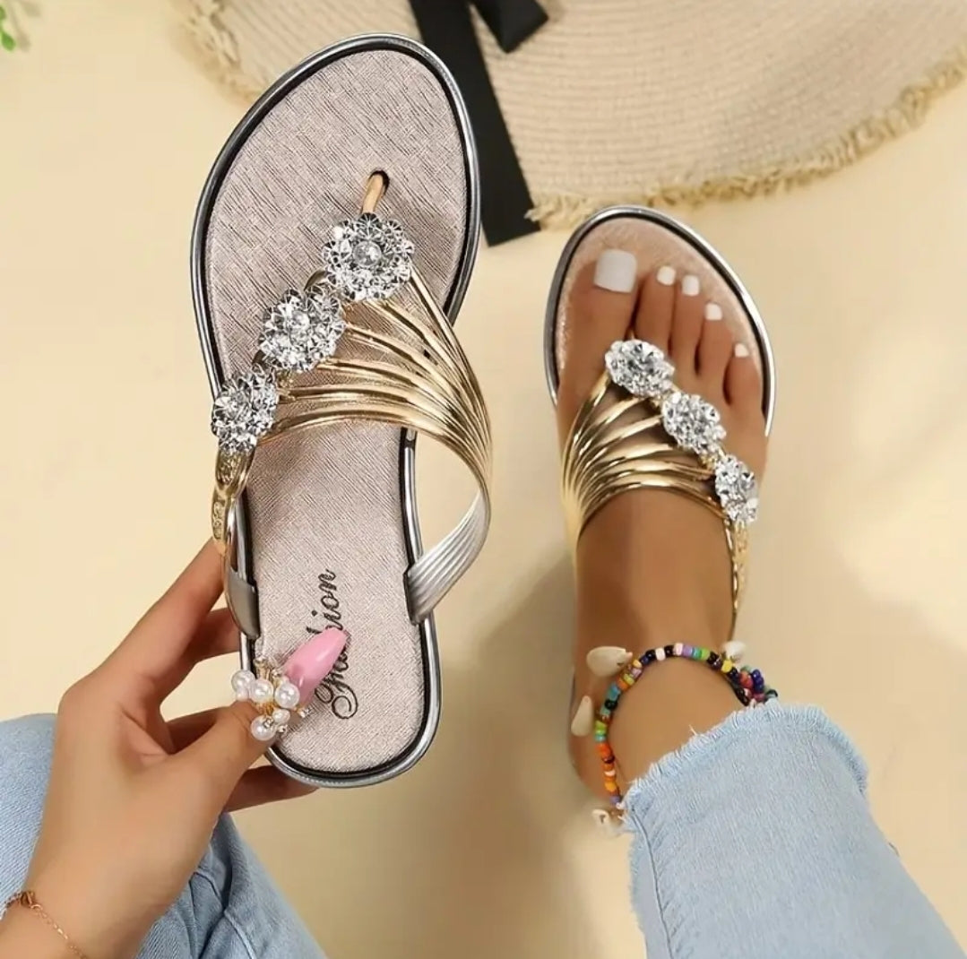 Rhinestone Sandals: Sz 5 - 9