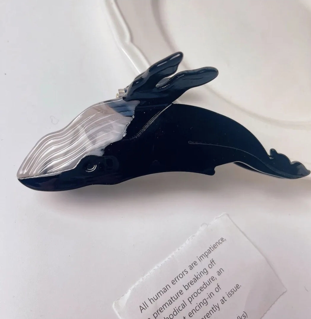 Whale Grasping Hair Clip