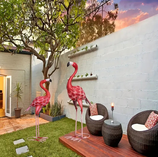 Flamingo Metal Garden Decor