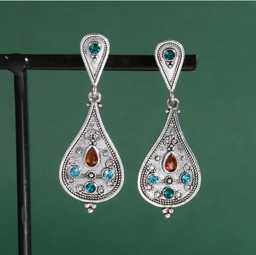 Bohemian Gem Drop Earrings