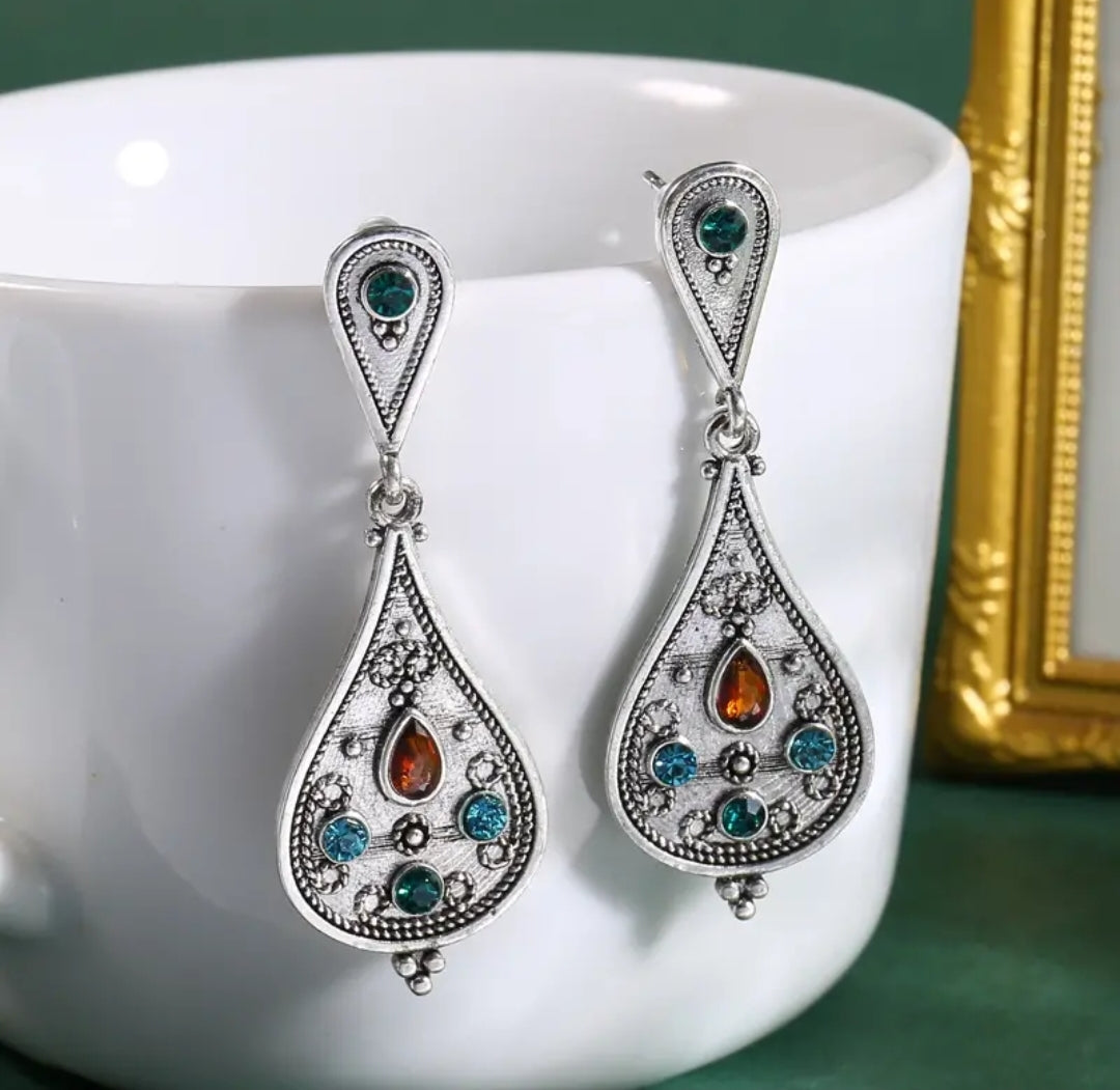 Bohemian Gem Drop Earrings