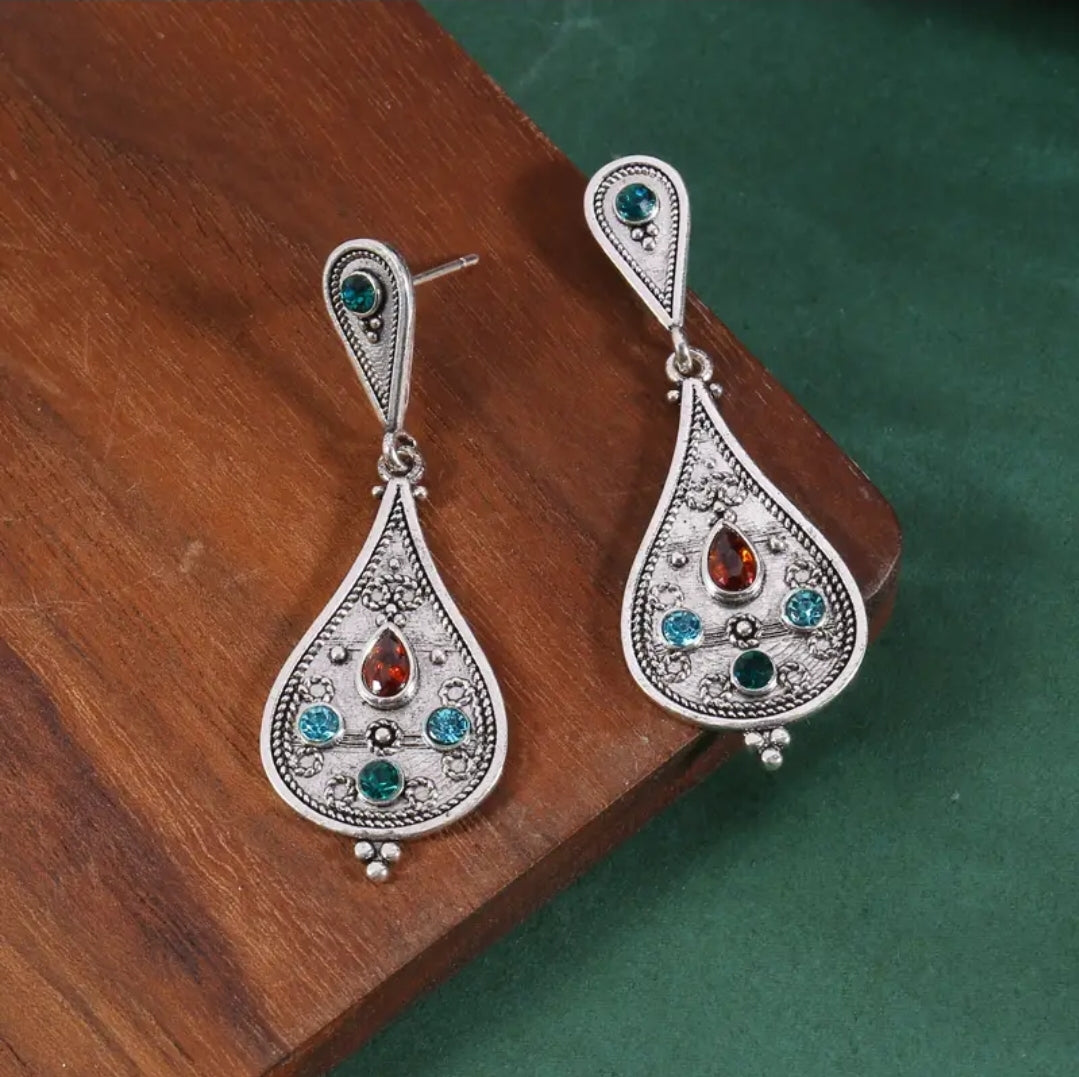 Bohemian Gem Drop Earrings