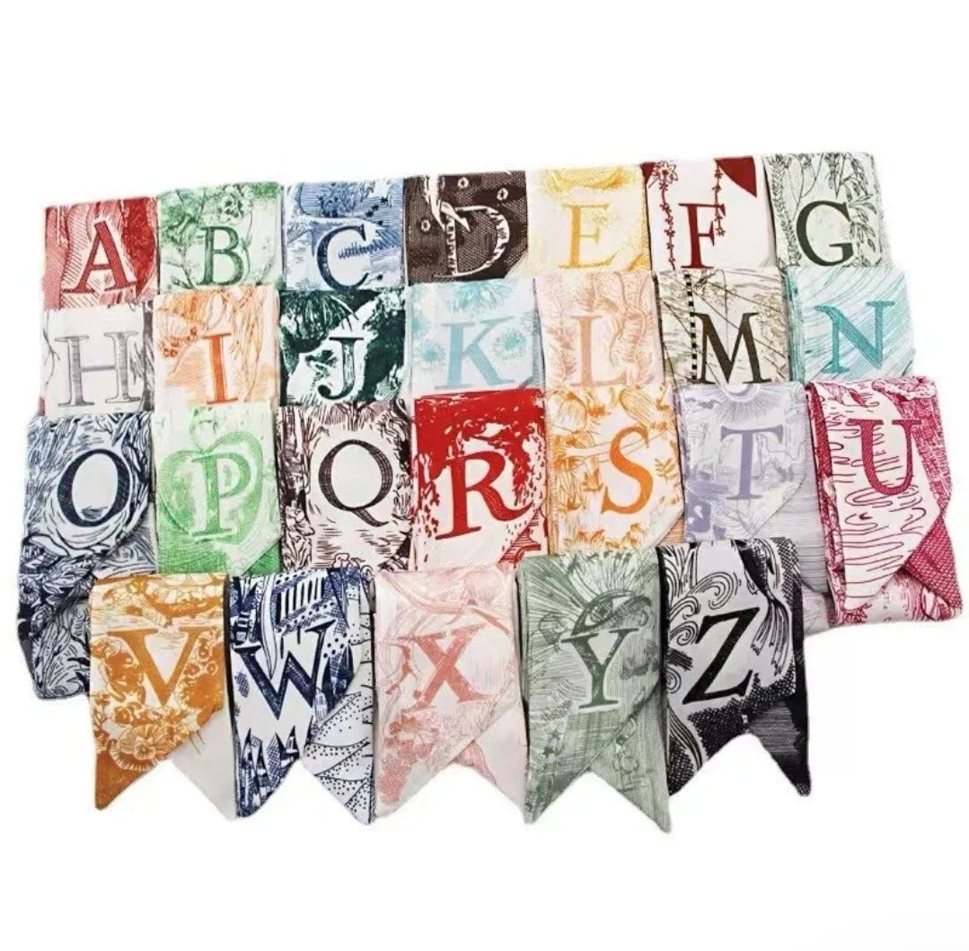 Pesonalised Letter Slender Scarf - 26 Letters