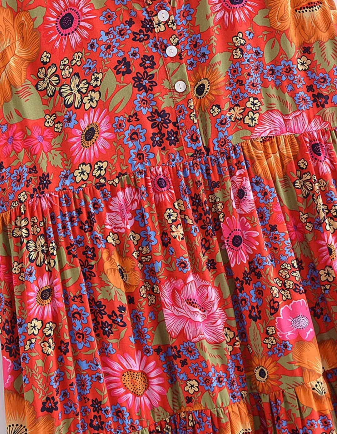 Boho Cotton Rayon Dress| S M L