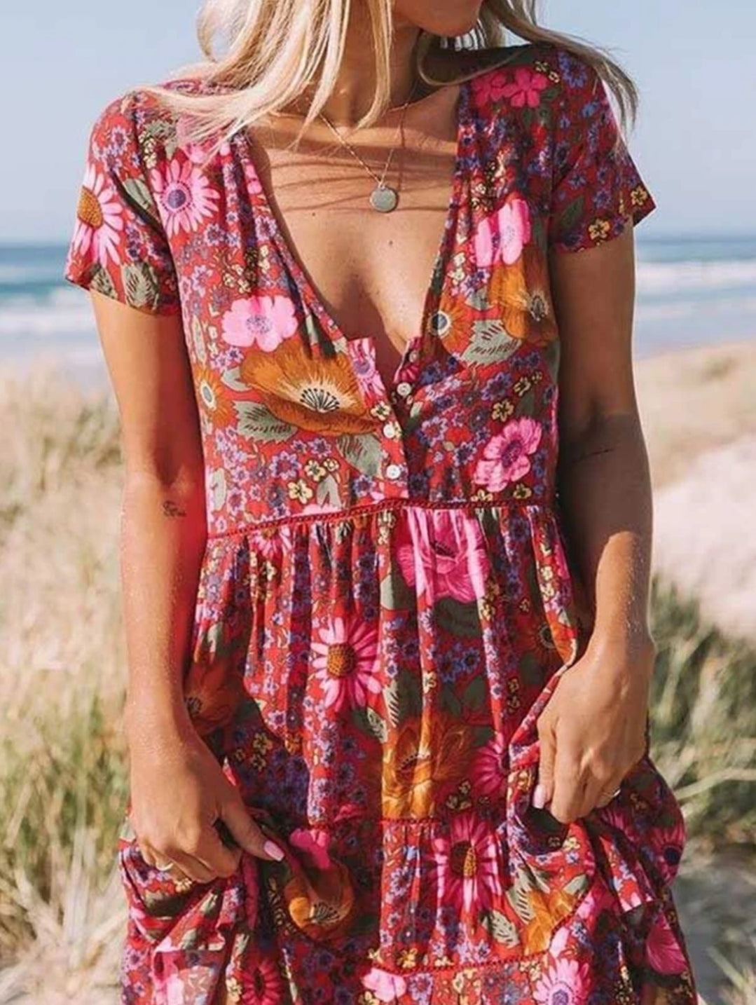 Boho Cotton Rayon Dress| S M L