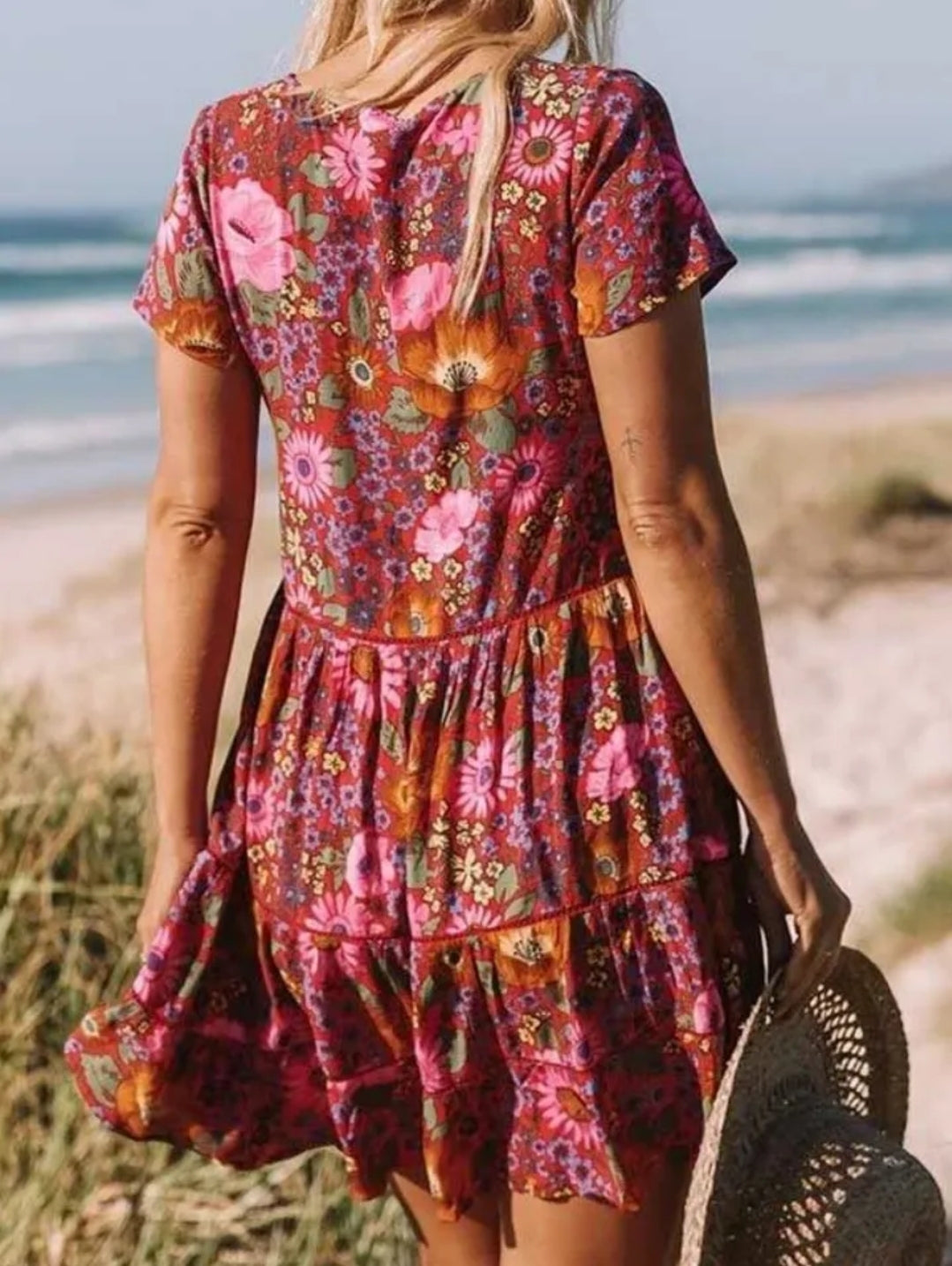 Boho Cotton Rayon Dress| S M L