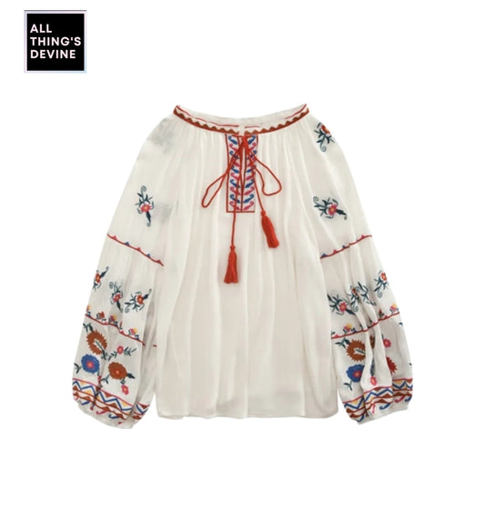 Boho Cotton Tassel Shirt