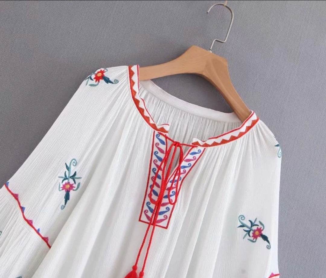 Boho Cotton Tassel Shirt