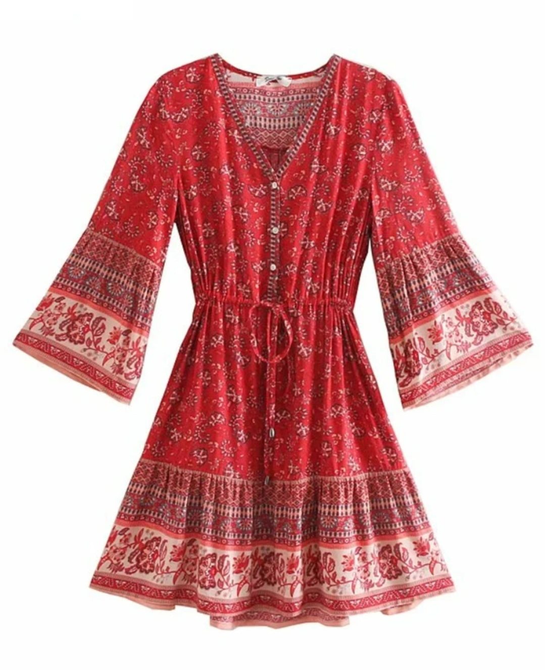 Boho Short Dress Cotton Rayon | S M L XL