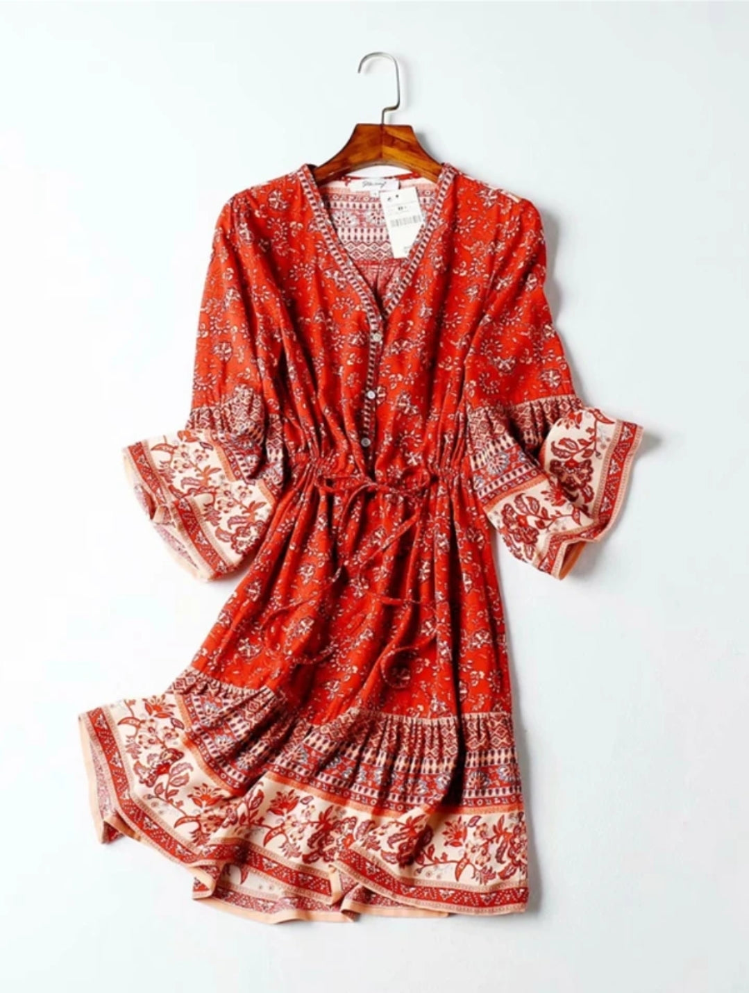 Boho Short Dress Cotton Rayon | S M L XL