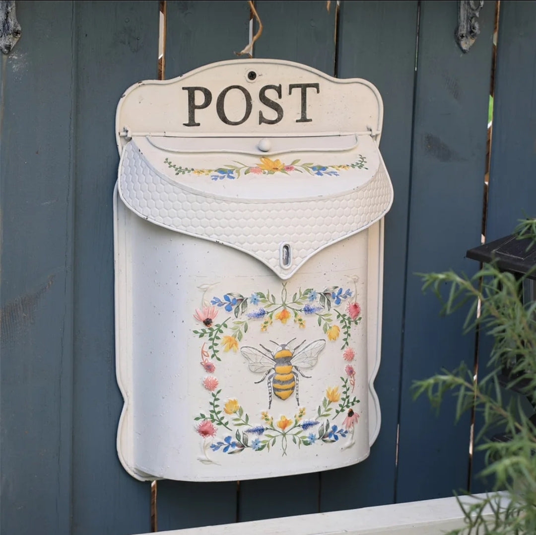 Vintage Metal Bee Letter Box