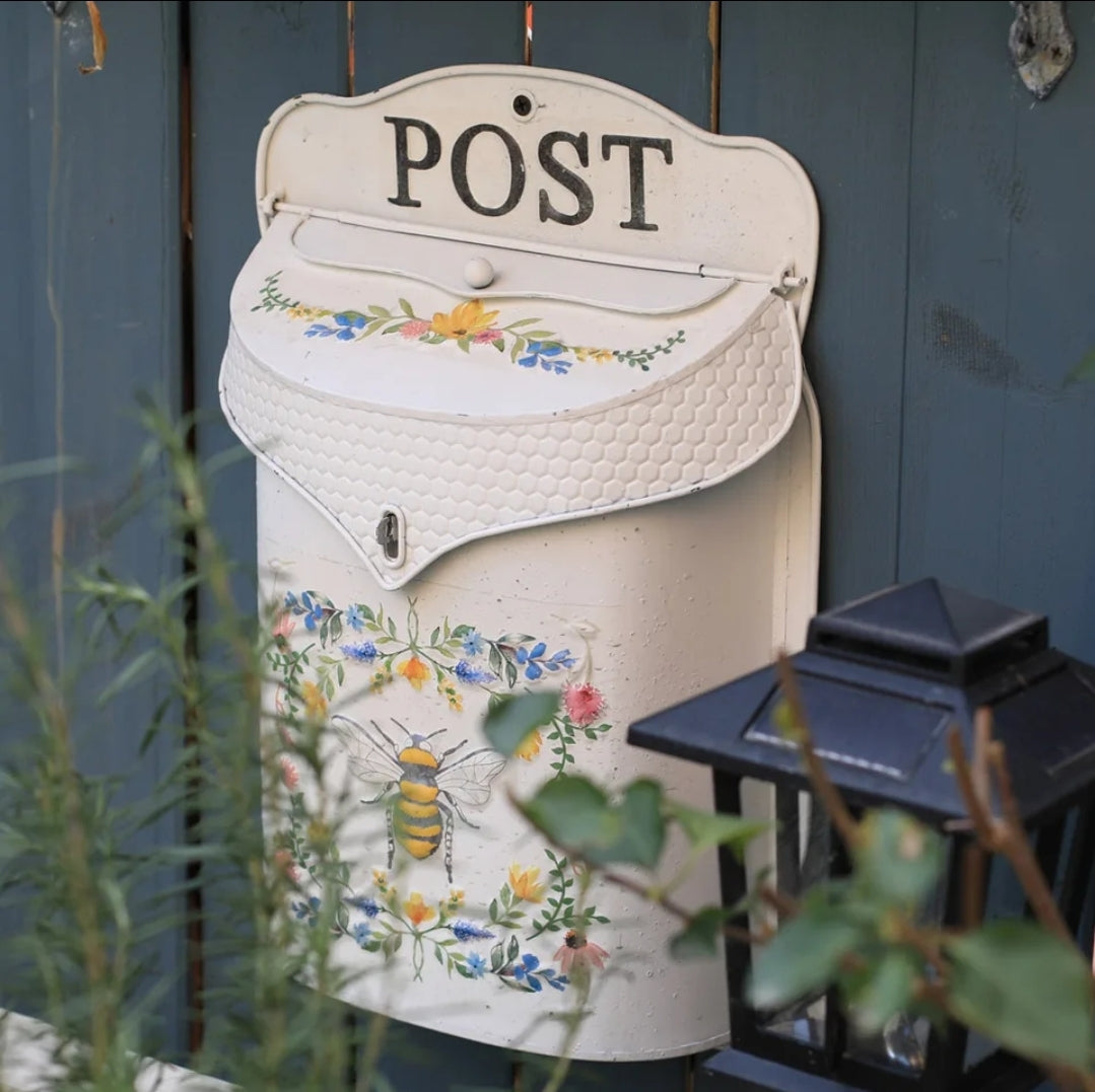 Vintage Metal Bee Letter Box