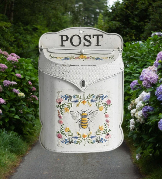 Vintage Metal Bee Letter Box