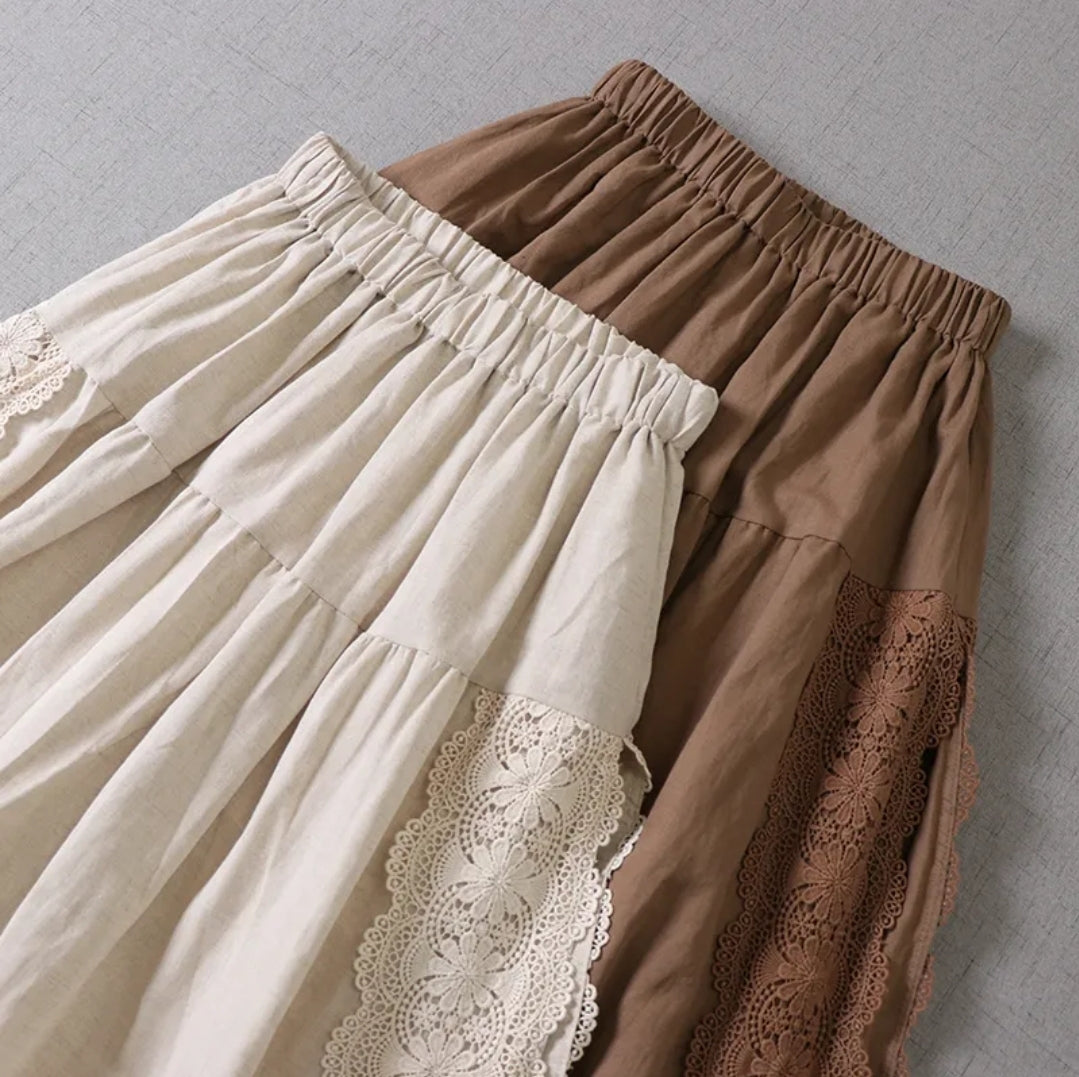 Mongolia Pearl / Amano Vibes | Linen blend Skirt