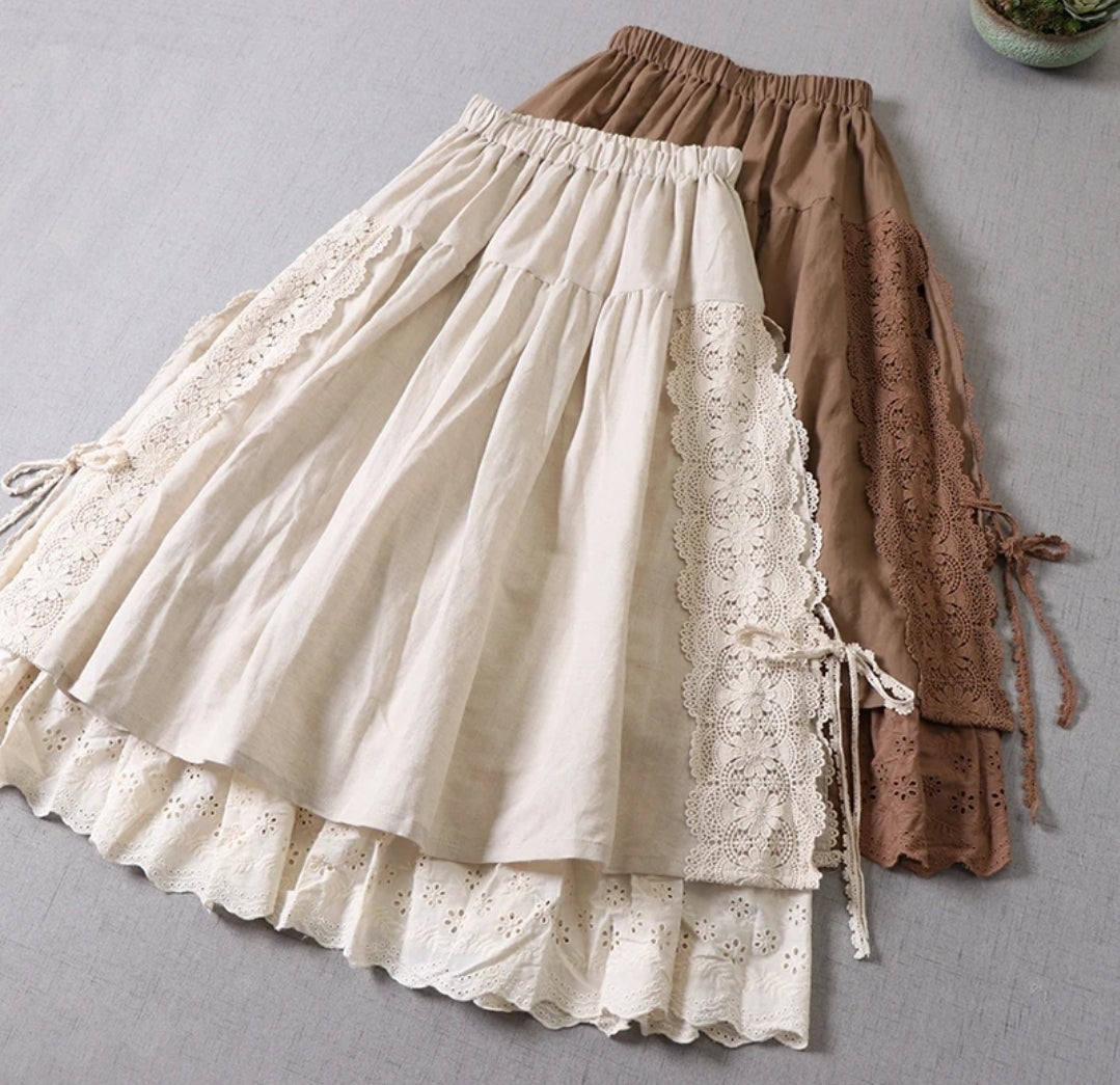 Mongolia Pearl / Amano Vibes | Linen blend Skirt