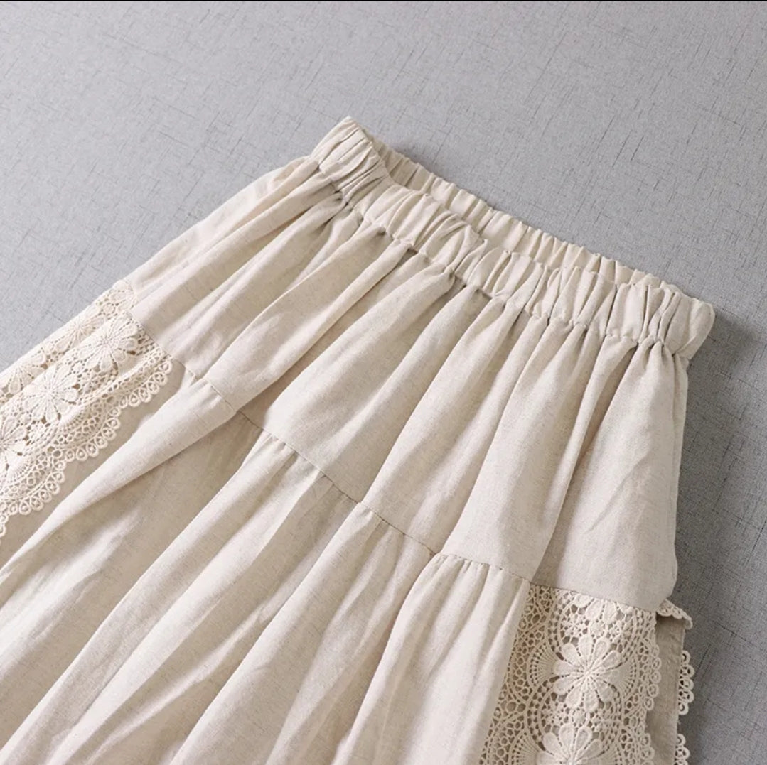 Mongolia Pearl / Amano Vibes | Linen blend Skirt