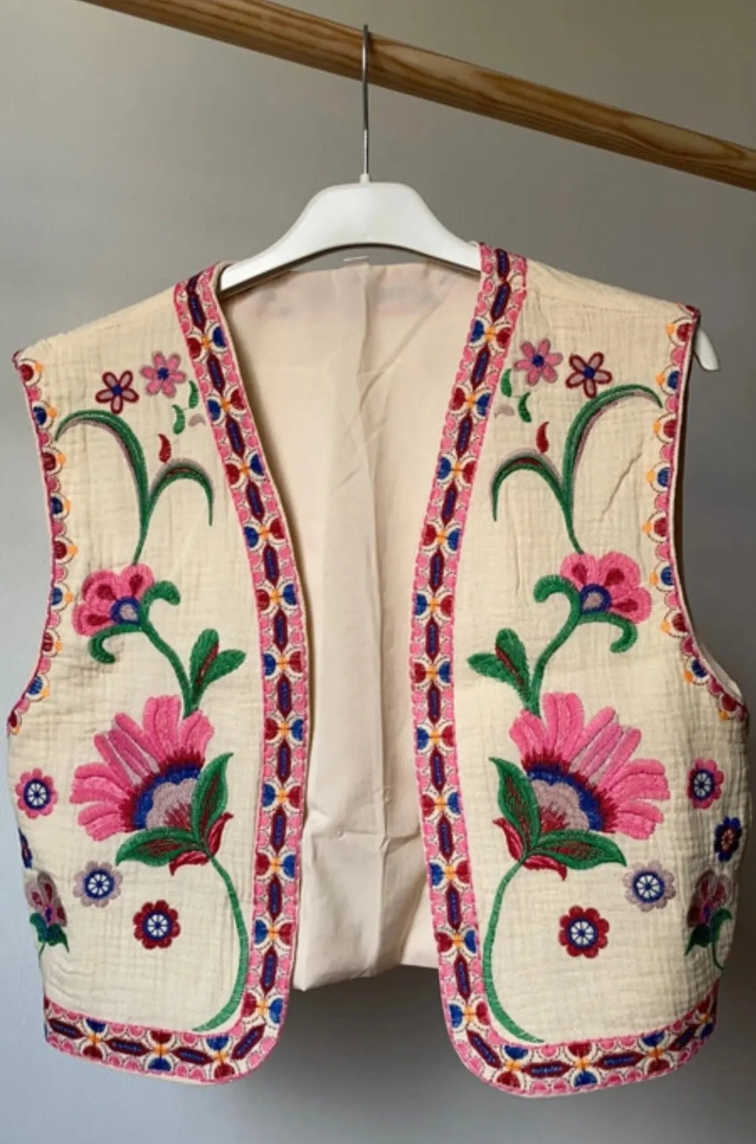 Z@ra Vibe Designer Cotton blend Embroidered Vest| XS S M L