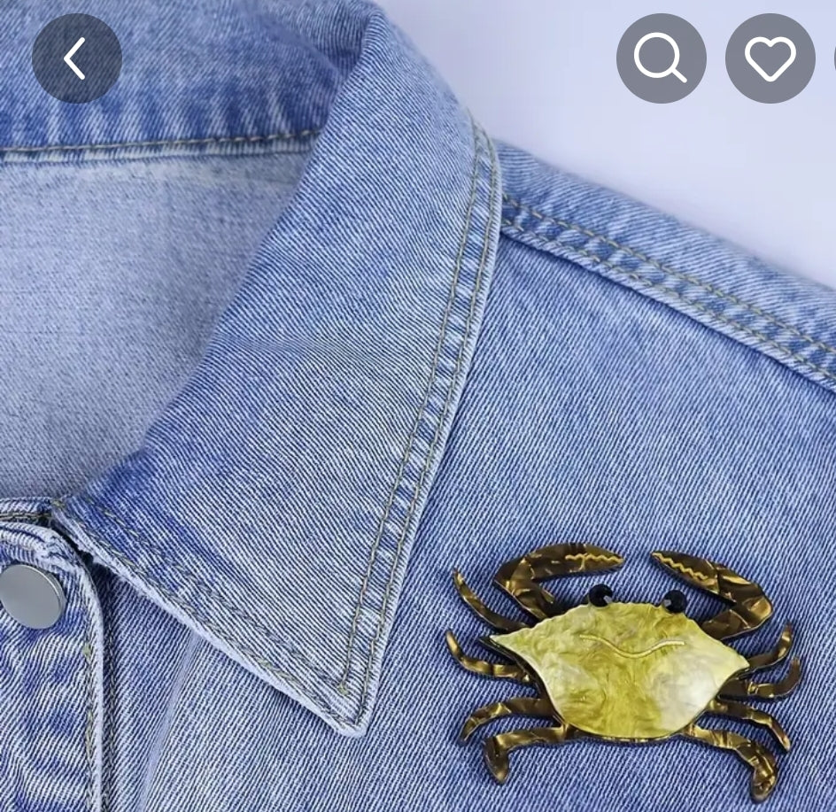 Erstwilder style Crab Acrylic Brooch